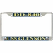 USS Glennon DD-840 License Plate Frame