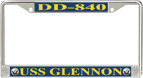 USS Glennon DD-840 License Plate Frame