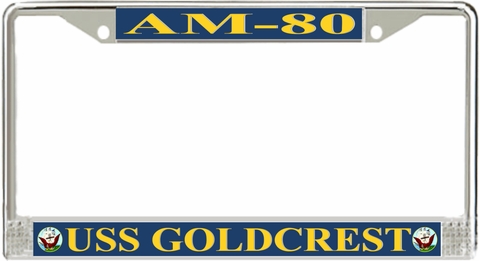 USS Goldcrest AM-80 License Plate Frame