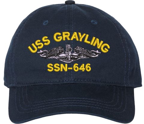 USS Grayling SSN-646 with Dolphins Unstructured Dad Cap