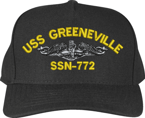 USS Greeneville SSN-772 with Dolphins Custom Embroidered Cap
