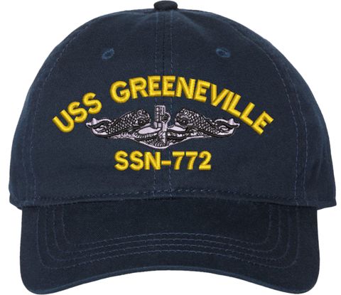 USS Greeneville SSN-772 with Dolphins Unstructured Dad Cap