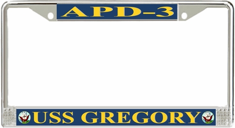 USS Gregory APD-3 License Plate Frame