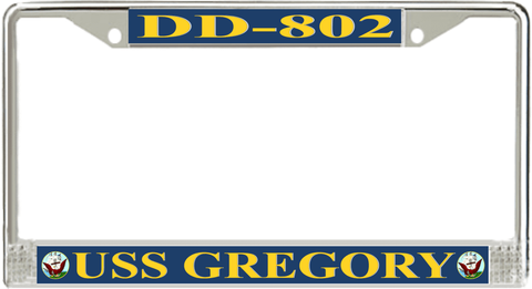 USS Gregory DD-802 License Plate Frame