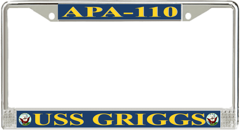 USS Griggs APA-110 License Plate Frame