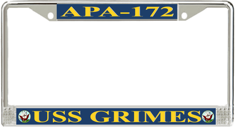 USS Grimes APA-172 License Plate Frame