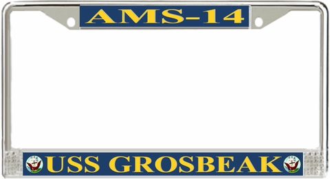 USS Grosbeak AMS-14 License Plate Frame