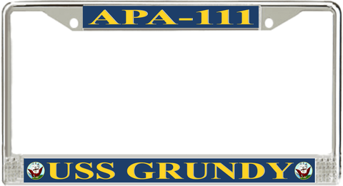 USS Grundy APA-111 License Plate Frame