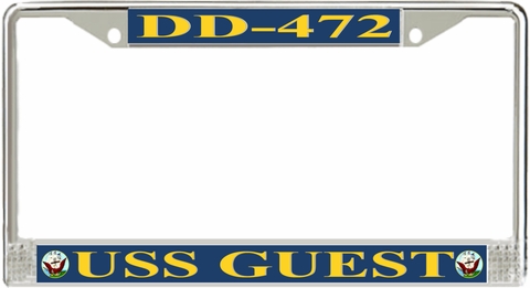 USS Guest DD-472 License Plate Frame