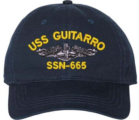 USS Guitarro SSN-665 with Dolphins Unstructured Dad Cap