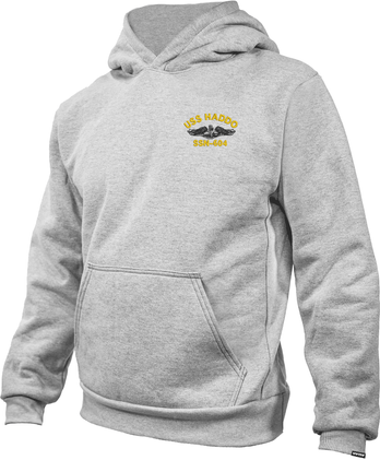 USS Haddock SSN-621 with Dolphins Embroidered Heavyweight Fleece Hoodie