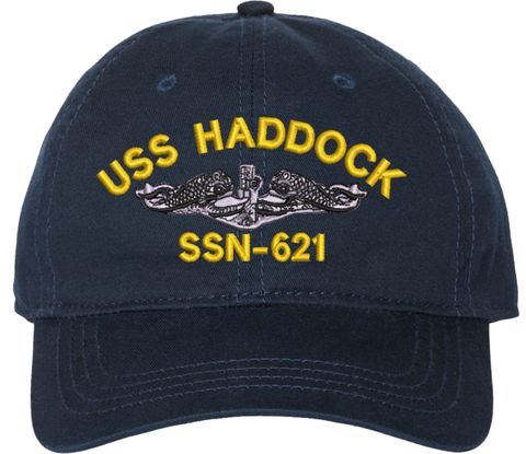 USS Haddock SSN-621 with Dolphins Unstructured Dad Cap