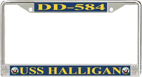 USS Halligan DD-584 License Plate Frame