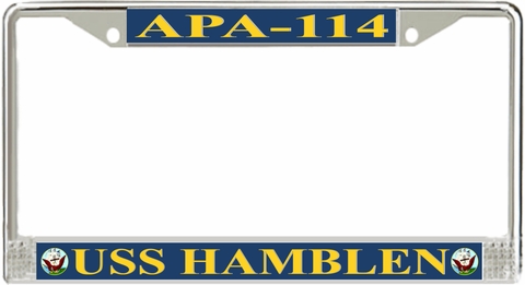 USS Hamblen APA-114 License Plate Frame