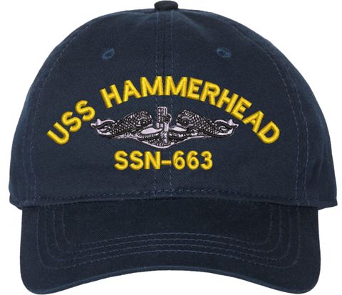 USS Hammerhead SSN-663 with Dolphins Unstructured Dad Cap