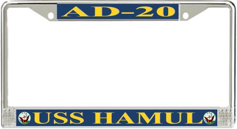 USS Hamul AD-20 License Plate Frame