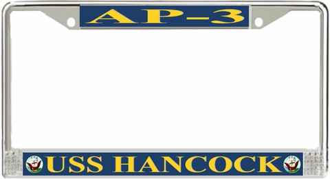 USS Hancock AP-3 License Plate Frame