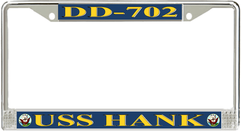 USS Hank DD-702 License Plate Frame