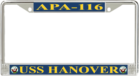 USS Hanover APA-116 License Plate Frame