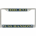 USS Hanson DD-832 License Plate Frame