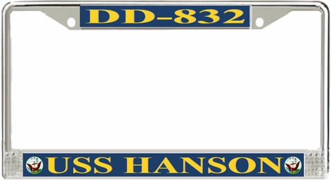 USS Hanson DD-832 License Plate Frame