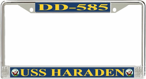 USS Haraden DD-585 License Plate Frame