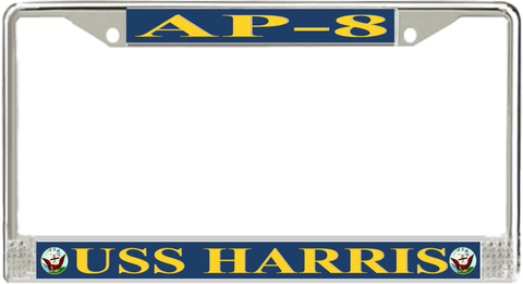 USS Harris AP-8 License Plate Frame