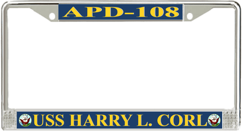 USS Harry L. Corl APD-108 License Plate Frame