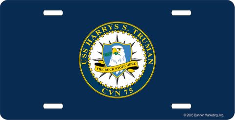 USS Harry S. Truman CVN-75 License Plate
