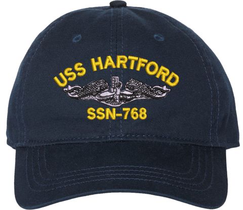 USS Hartford SSN-768 with Dolphins Unstructured Dad Cap
