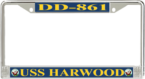 USS Harwood DD-861 License Plate Frame