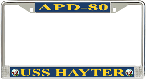 USS Hayter APD-80 License Plate Frame