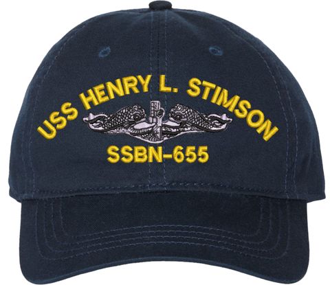USS Henry L Stimson SSBN-655 with Dolphins Unstructured Dad Cap