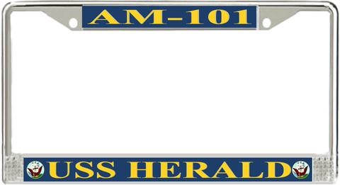 USS Herald AM-101 License Plate Frame