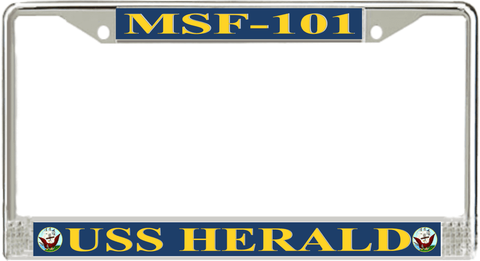 USS Herald MSF-101 License Plate Frame