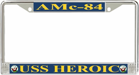 USS Heroic AMc-84 License Plate Frame