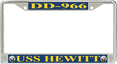 USS Hewitt DD-966 License Plate Frame