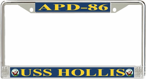 USS Hollis APD-86 License Plate Frame
