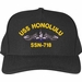 USS Honolulu SSN-718 with Blue Water Dolphins Custom Embroidered Cap