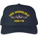USS Honolulu SSN-718 with Blue Water Dolphins Custom Embroidered Cap