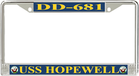 USS Hopewell DD-681 License Plate Frame