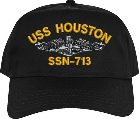 USS Houston SSN-713 w/Dolphins Embroidered Cap
