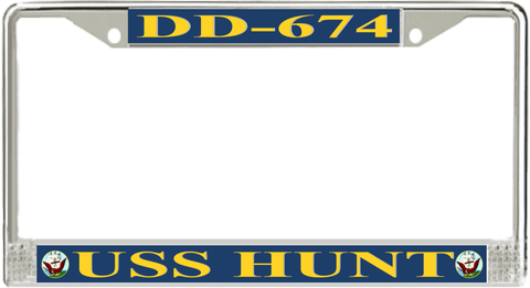 USS Hunt DD-674 License Plate Frame
