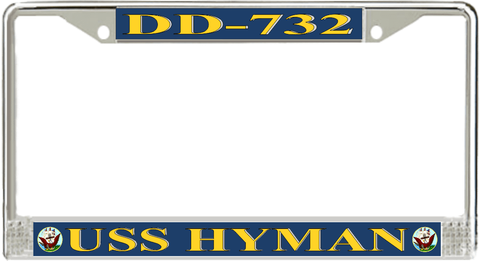 USS Hyman DD-732 License Plate Frame