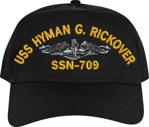 USS Hyman G. Rickover SSN-709 with Dolphins Custom Embroidered Cap
