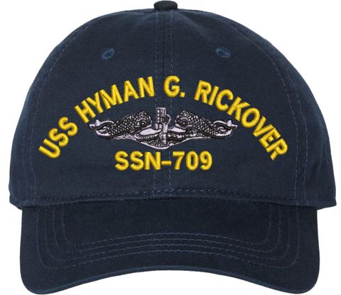 USS Hyman G Rickover SSN-709 with Dolphins Unstructured Dad Cap
