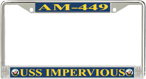USS Impervious AM-449 License Plate Frame