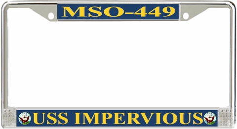 USS Impervious MSO-449 License Plate Frame