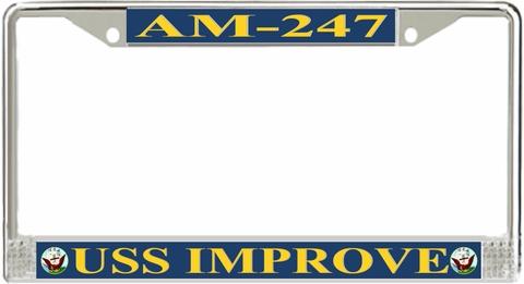 USS Improve AM-247 License Plate Frame