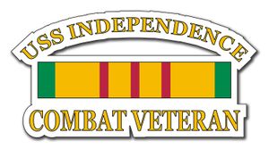 USS Independence CV-62 Vietnam Combat Veteran with Ribbon Decal